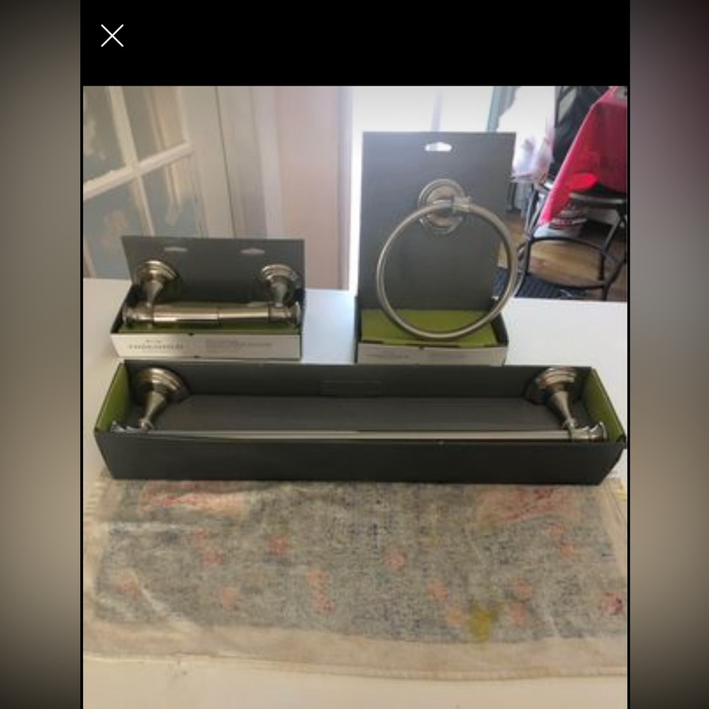 Towel Bar And Toilet Paper Holder $25.  If it is listed it is available!
